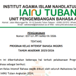 Pengumuman Pelaksanaan Intensif Bahasa Inggris