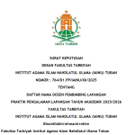 SK Dosen Pembimbing Lapangan dan Kelompok PPL Fakultas Tarbiyah