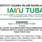HASIL SELEKSI TULIS REKRUTMEN TENAGA KEBERSIHAN DAN KERUMAHTANGGAAN IAINU TUBAN TAHUN 2026